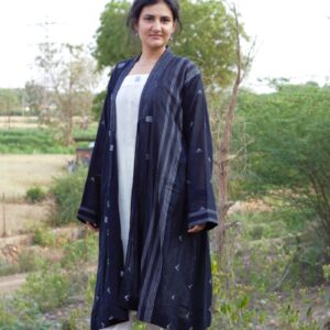 The Midnight Jamdani Kurta with Shrug
